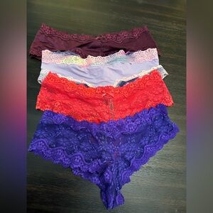Set of 4 Victoria’s Secret lace cheeky panties size M